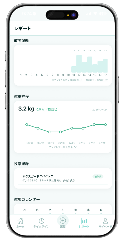 月次レポート画面